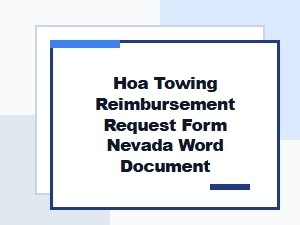 Nevada Hoa Towing Reimbursement Request Form