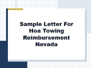 Sample Letter for Hoa Towing Reimbursement in Nevada