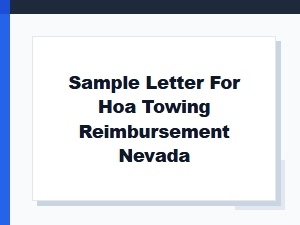 Sample Letter for Hoa Towing Reimbursement in Nevada