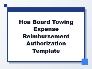 Hoa Towing Expense Reimbursement Authorization Template