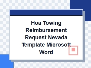 Nevada Hoa Towing Reimbursement Request Word Template