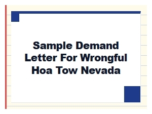 Sample Demand Letter for Wrongful Hoa Tow in Nevada