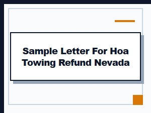 Sample Letter for Hoa Towing Refund in Nevada